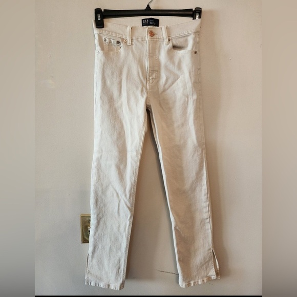 Gap high rise straight off white pants size 00 24r - Picture 1 of 4